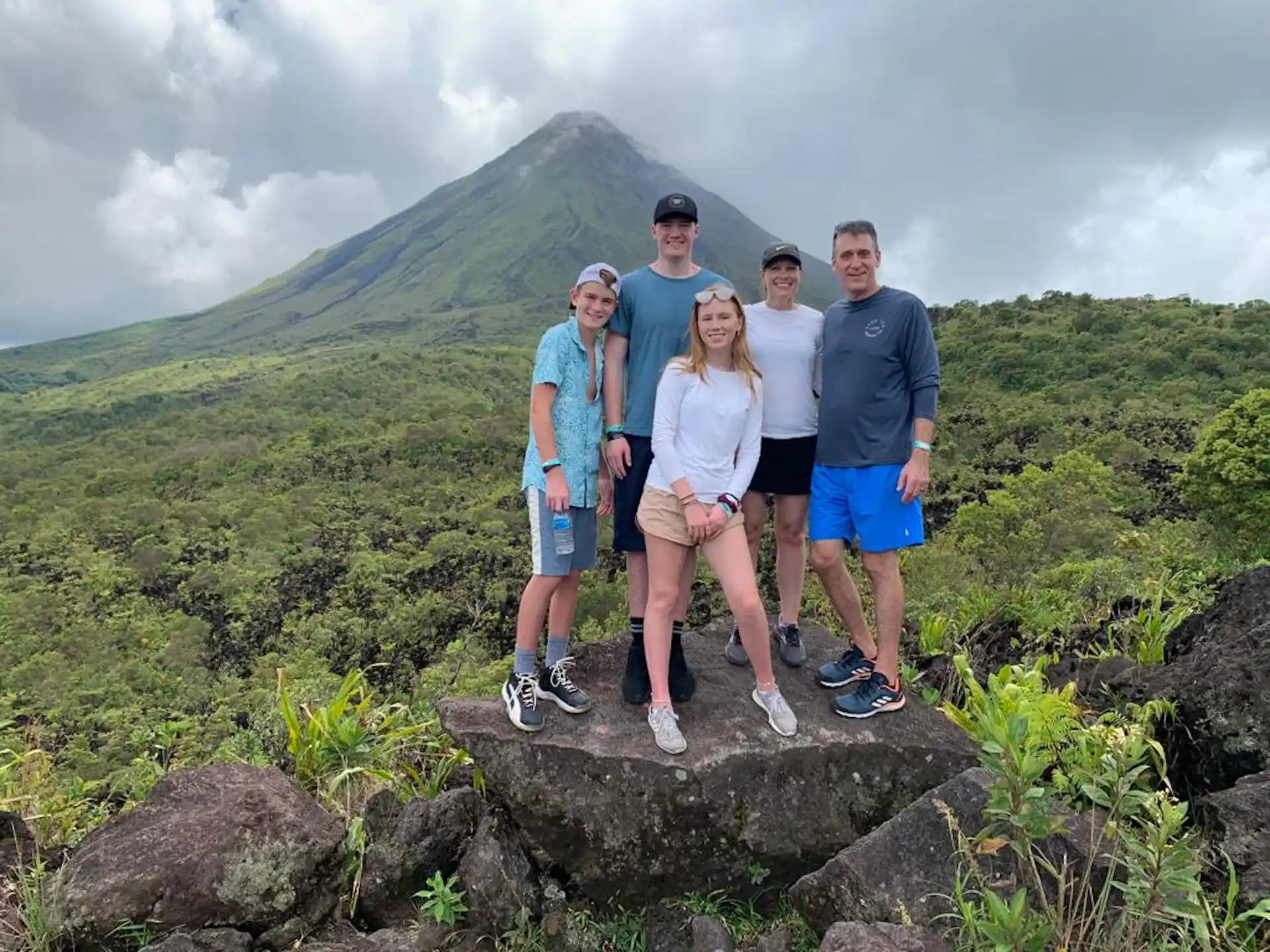 Guided hiking tour at the base of Arenal Volcano
