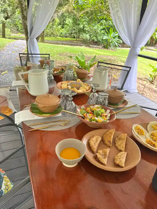 Exclusive private gazebo for an intimate farm-to-table dining experience completely surrounded by the Arenal rainforest